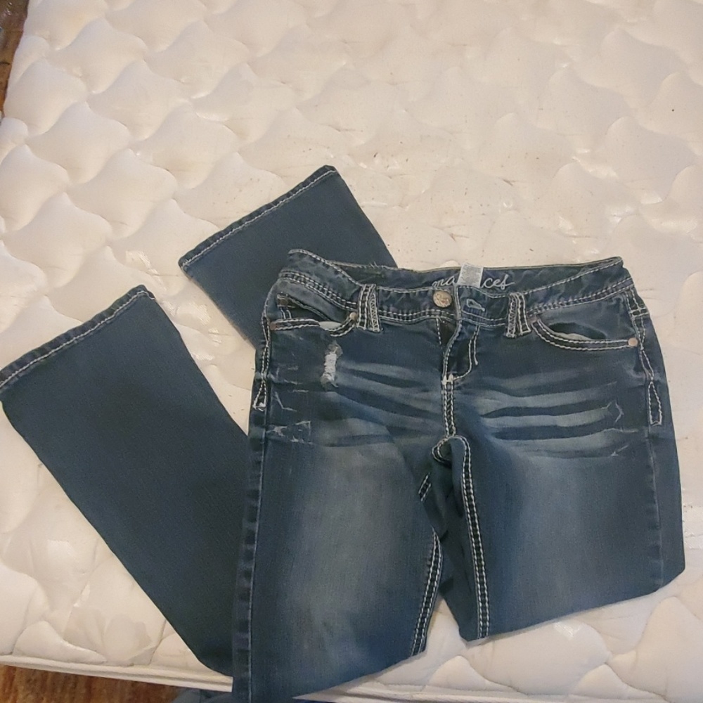 3/4 short maurice's medium dark blue jeans